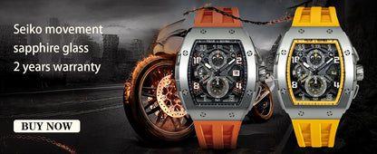 Reloj TSAR BOMBA New TB8204 para hombre, cronógrafo de cuarzo japonés, resistente al agua 50M, reloj de pulsera deportivo de moda, reloj masculino de lujo, regalo para hombre