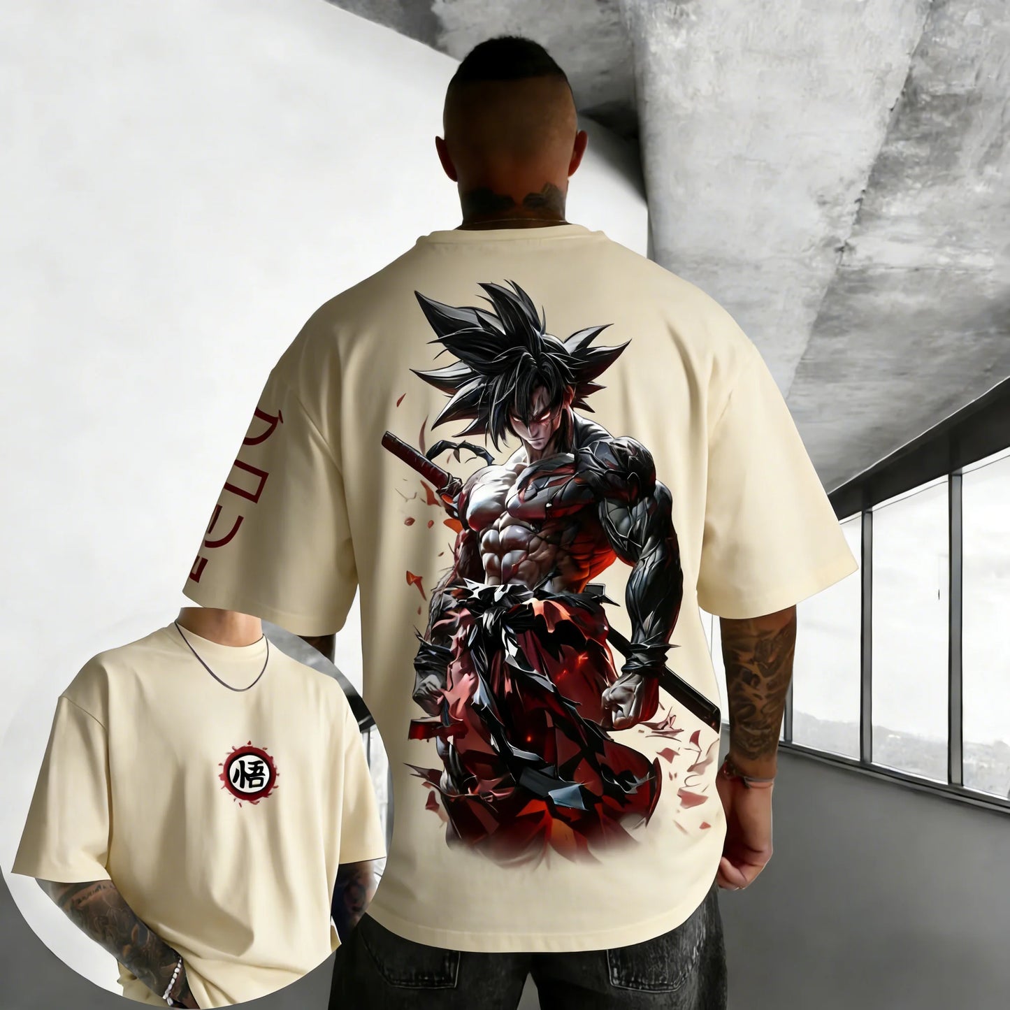 Dragon Ball Anime Oversized Cotton T-shirt 2026 Summer New Goku Printed Unisex Street Hip Hop Loose Casual Short Sleeve Top