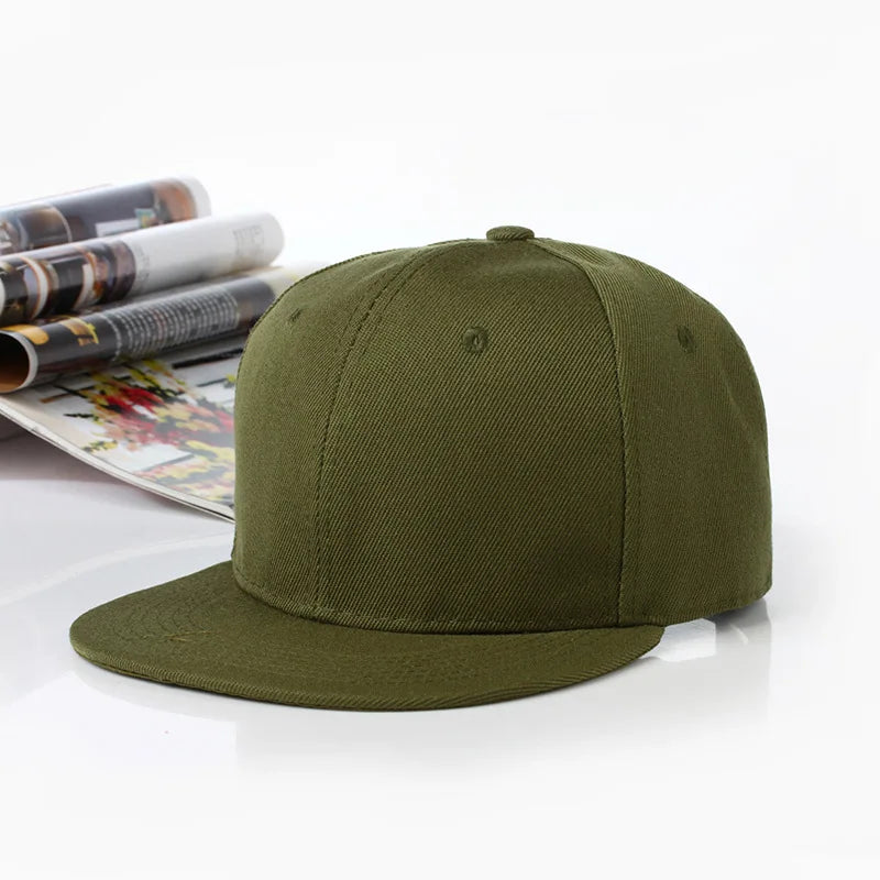 Fashion Solid Baseball Cap Flat Peak Hip Hop Hats Men Women Snapback Caps Male Bone Band Kpop Casual Travel Outdoor Sun Hats