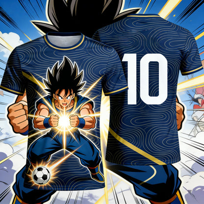 2026 Summer Dragon Ball  Goku 10 Soccer Energy 3D Print Oversized T-shirt Men Women Unisex Y2K Anime Tee Kids Adult  Tops