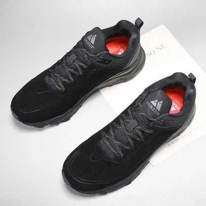 HIKEUP Latest Men's Hiking Shoes, Wear-Resistant Non-Slip Outdoor Sneakers, Rock Climbing Trekking Hunting Men Sports Suede Leather