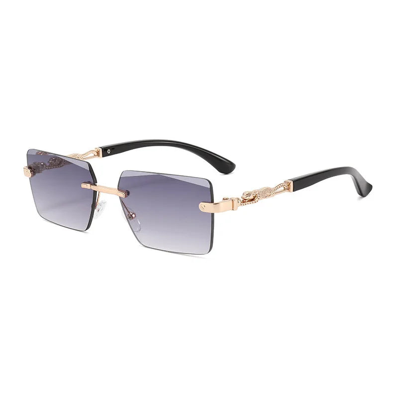 Fashion Rimless Rectangle Sunglasses Women Men Luxury Brand Shades Square Sun Glasses Female Male Beach Travel Eyewear