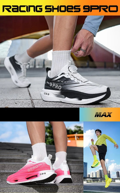 Zapatillas de running para hombre y mujer, transpirables, deportivas de competición, con amortiguación de carbono, ligeras, para jogging y entrenamiento masculino
