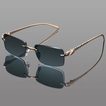 Fashion Rimless Rectangle Sunglasses Women Gradient Y2K Sun Glasses Shades Men