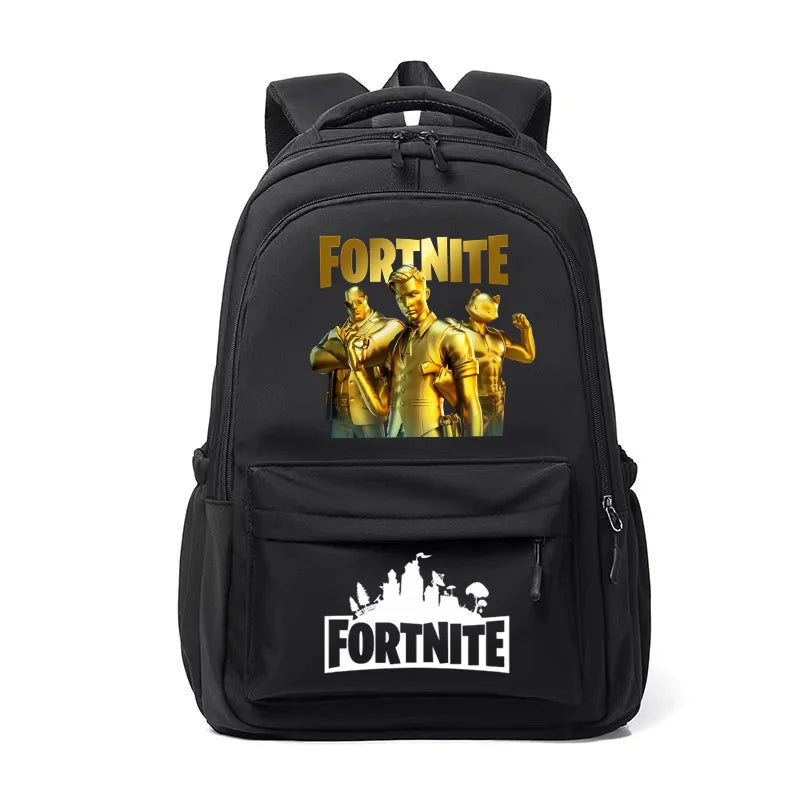 Mochila Fortnite para Crianças, Portátil e de Grande Capacidade, Mala Escolar de Estudante com Estampado Cartoon e Alças de Ombro, Material Escolar para Rapazes, Presente