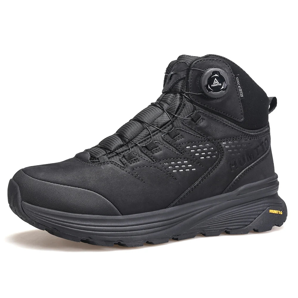 HUMTTO Lederschuhe für Herren Winter Camping Outdoor Herren-Sportschuhe Atmungsaktive Trekkingstiefel für Männer Rutschfeste Wandersneaker