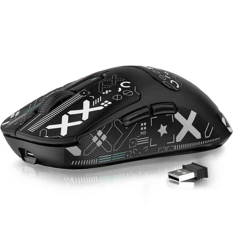 Mouse gaming wireless ATTACK SHARK X3 PixArt PAW3395 49g SUPERLIGHT, BT/2.4G wireless/cablato, 6 DPI regolabili fino a 26000