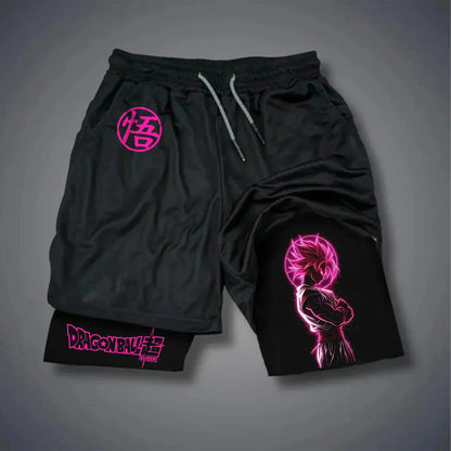 New Men's Dragon Ball Super Licensed Shorts 2025 - Japanese Anime Breathable Quick-Dry Beach Pants, Retro Y2K Hip Hop Style