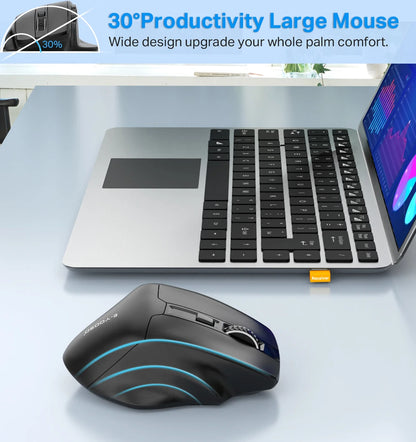 Rato Gaming Sem Fios E-YOOSO X-31 USB 2.4G de Grande Dimensão para Mãos Grandes, PAW3212, 4800 DPI, 5 Botões, para Gamer, Computador Portátil e PC