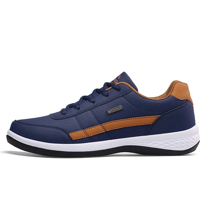Leather Men's Sneakers Trendy Casual Italian Breathable Leisure Male Sneakers Non-Slip Footwear Men Vulcanized Shoes