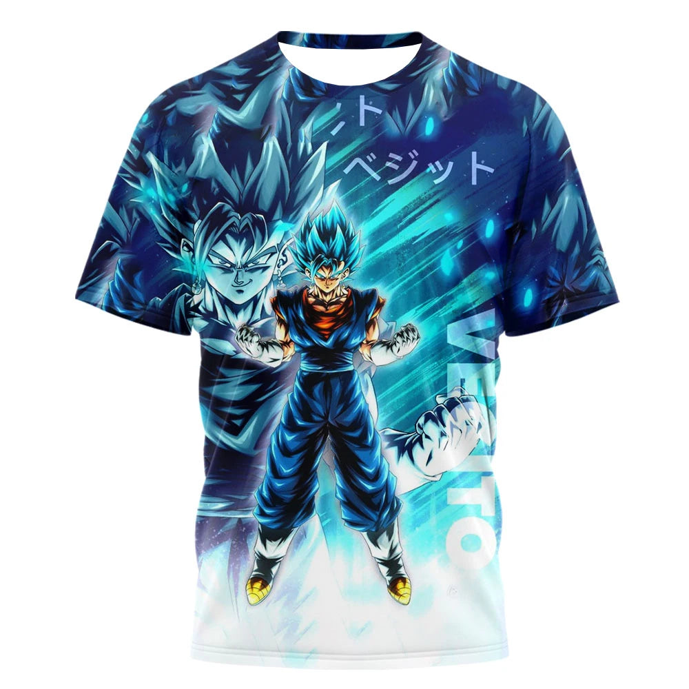 2026 Summer Dragon Ball Goku "Ink Martial Arts" 3D Printed Breathable Quick-Drying T-Shirt for Men and Women, Parental Use Top