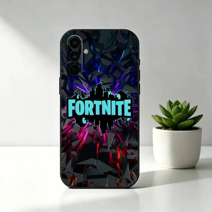 Custodia per telefono R-Royales F-Fortnites Gaming in silicone morbido nero per Samsung Galaxy A73, A72, A71, A70, A53, A52, A51