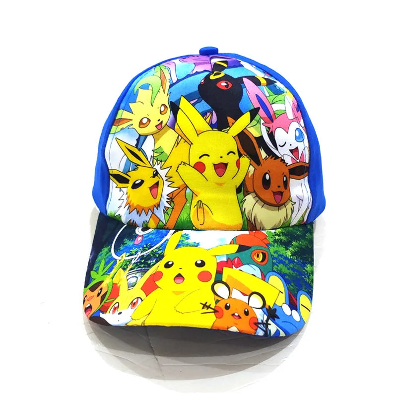 Cartoon Pokemon Baseball Cap Pikachu Hat Adjustable Pokemon Cosplay Hip Hop kids Girls Boys Anime Figure Toys children Gifts
