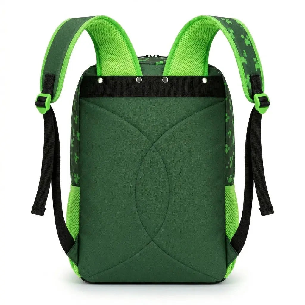 In Stock Minecraft Backpack Large Capacity Lightweight Pressure Relief Cartoon Print Outdoor Travel Hiking For Men Students