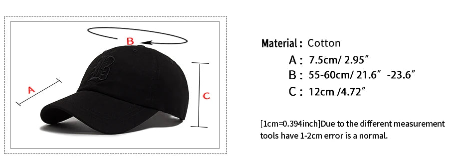 Summer Fashion Men's Baseball Cap Letter Embroidered Cotton Trucker Hat Casual Outdoor Soft Top Visor Cap Women Baseball Caps