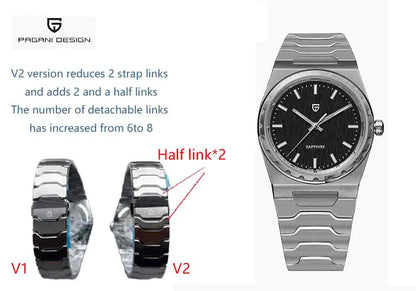 PAGANI DESIGN 2026 New Thin 7mm Fashion Men's Quartz Watch 10Bar Waterproof Stainless Steel Sapphire C3 Upgrade V2 reloj hombre