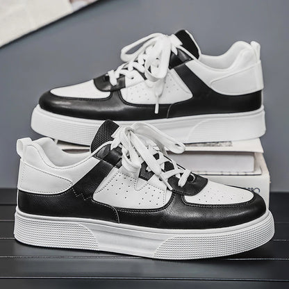 LOEIKAN Baskets décontractées blanches pour hommes |   Chaussures de skate légères à tige basse |   Chaussures de marche confortables pour tous les jours