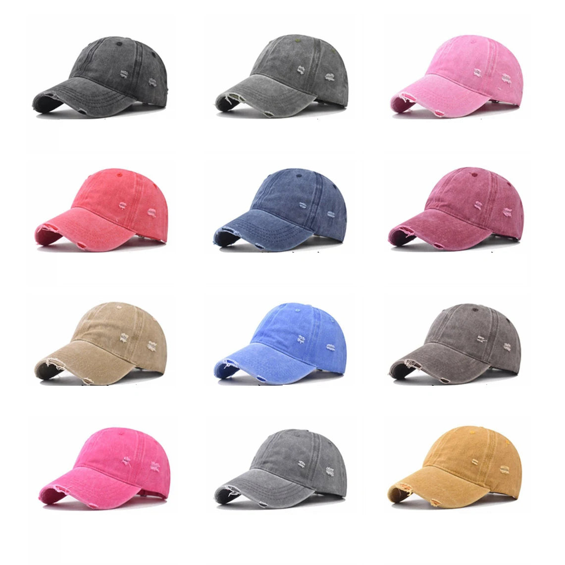Distressed Baseball Cap Dad Hats for Men Women Vintage Washed Cotton soft crown Hat Adjustable Low Profile Unisex Style Headwear