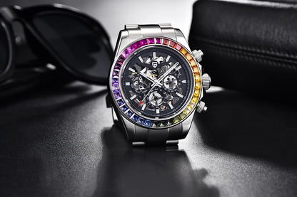 Relógio Mecânico Automático PAGANI DESIGN para Homem em Aço Inoxidável, Impermeável, Desportivo 10Bar, Luxo Casual para Homem