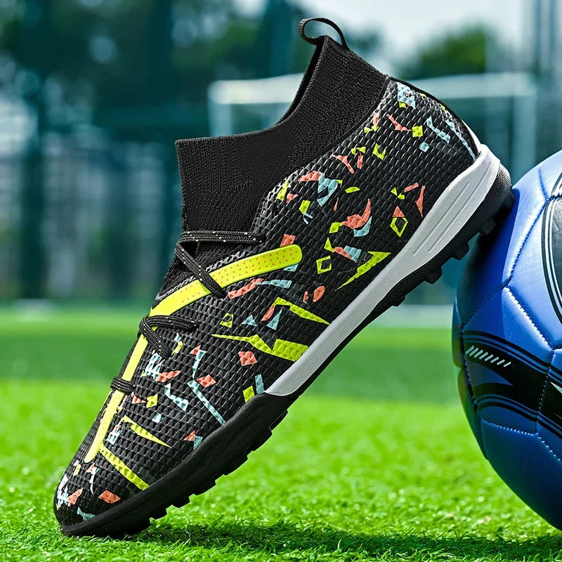 Chaussures de football pour hommes, chaussures de soccer professionnelles, chaussures de futsal d'extérieur, chaussures de soccer unisexes pour terrain synthétique, chaussures de soccer respirantes pour entraînement et mat