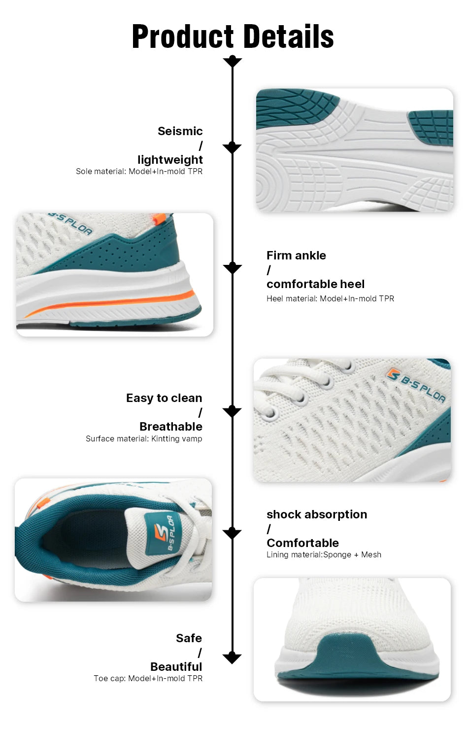 Zapatillas de running ligeras Baasploa para hombre, cómodas zapatillas casuales de diseñador en malla con cordones para hombre, deportivas de exterior y tenis