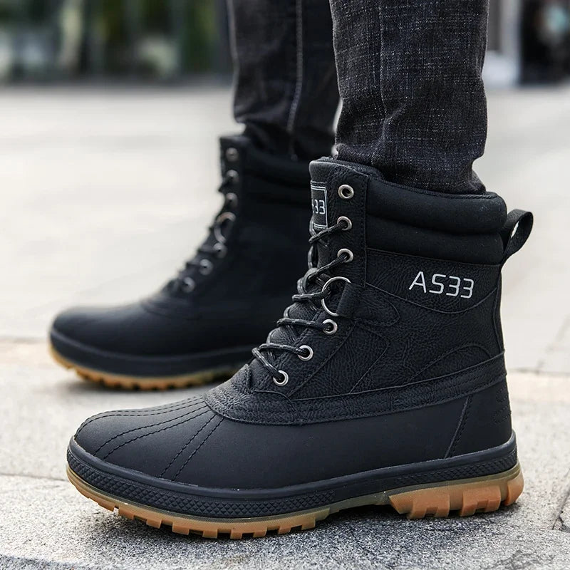 Grande taille 47 bottes d'extérieur pour hommes bottes de neige d'hiver pour hommes bottes de travail d'entraînement imperméable antidérapant garder au chaud chaussures d'hiver