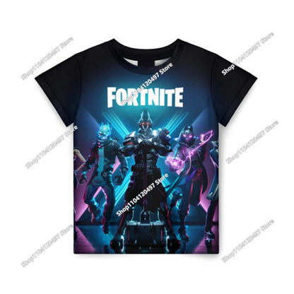 Cartoon Fortnite T Shirt 3D Printed Boys Girls Streetwear Kids Clothes Funny Tshirt O-Neck Summer Tops Birthday Gifts