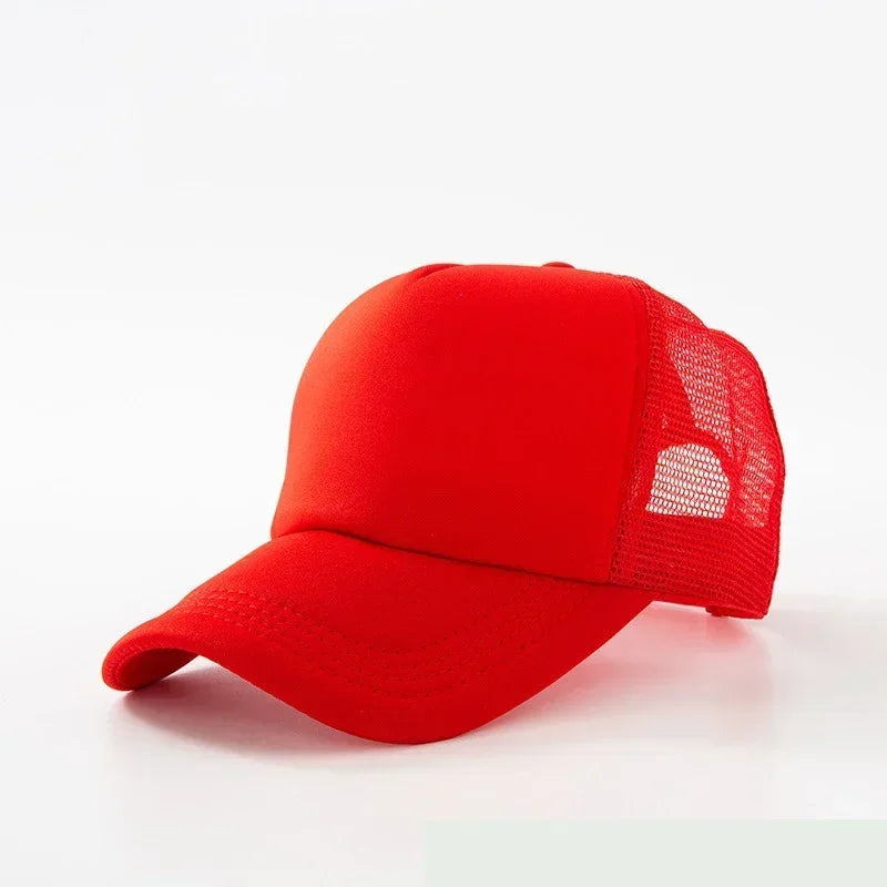 Custom Hat with Logo Printing Polyester Mesh Trucker Hat Adjustable Dad DIY Logo Baseball Cap for Men Women