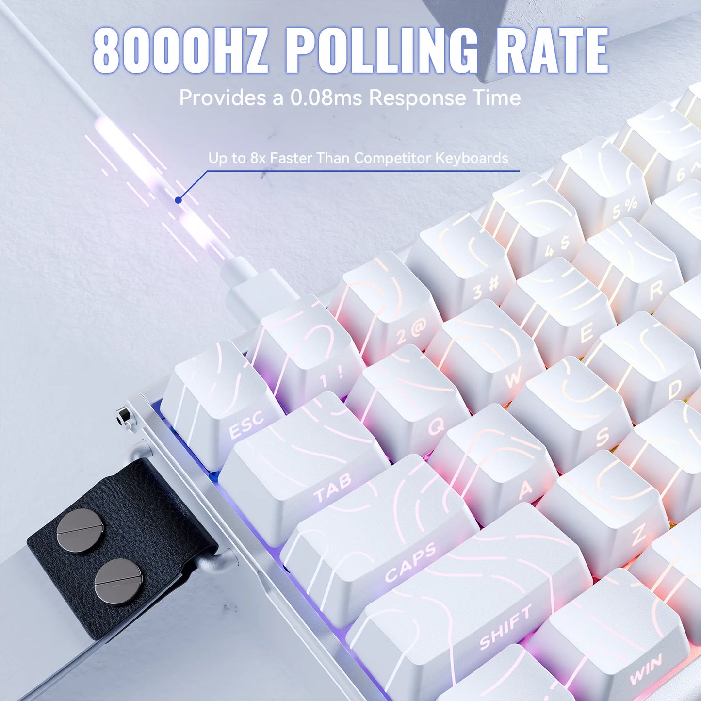 Teclado ATTACK SHARK X68MAX HE Rapid Trigger em alumínio com interruptores magnéticos, 60%, com fios, 8KHz, precisão RT de 0.005mm