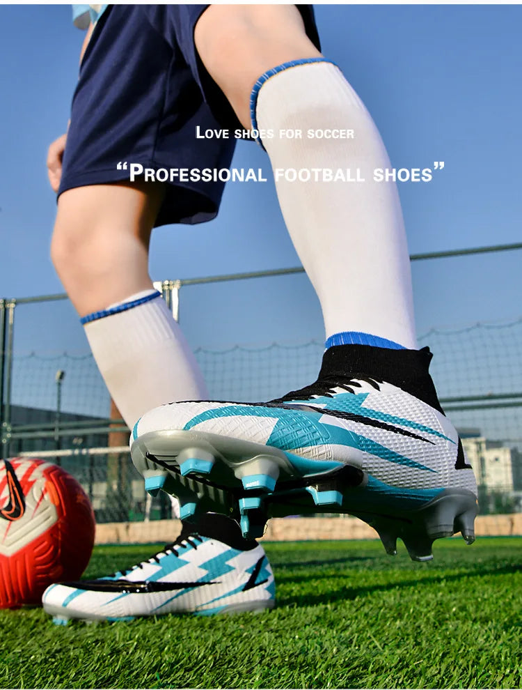 2025 New Long Nail Large Size Football Shoes Teenager Ankle Anti-slip Training Latest Sneakers FG/TF Soccer Shoes