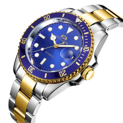 High Quality Automatic Mechanical Watch for Men Stainless Steel Red Dial Date Strong Luminous Luxury Men's Watch