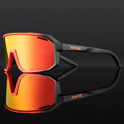 Kapvoe Cycling Glasses Men Cycling Sunglasses MTB UV400 Polarized Built-in Myopia Frame Bicycle Goggles Outdoor Sports Eyewear