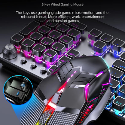 3200DPI ergonomikus vezetékes gamer egér, USB számítógépes gamer egér RGB háttérvilágítással, 6 gombos LED-es csendes egér PC-hez és laptophoz