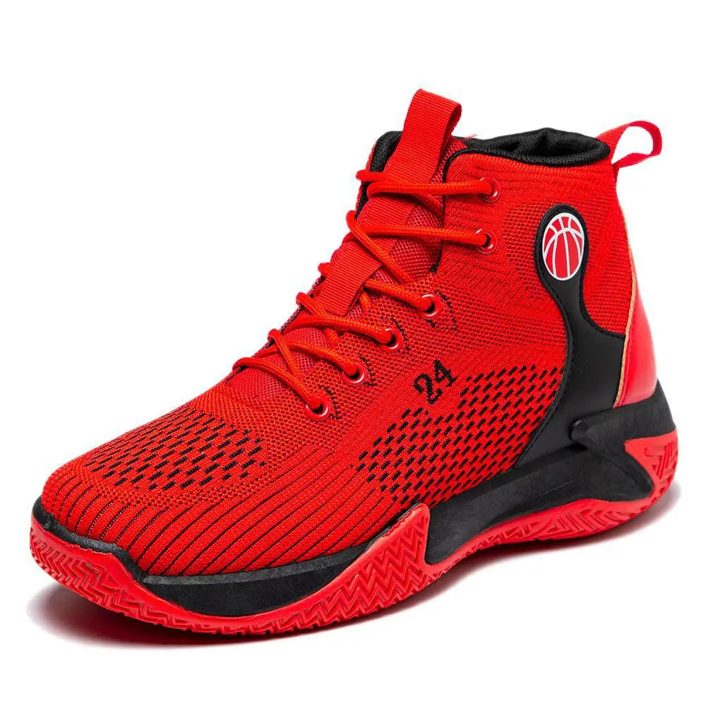 Large Size High-Top Sports Shoes Men's Casual Breathable Comfortable Thick-Soled Basketball and Running Shoes