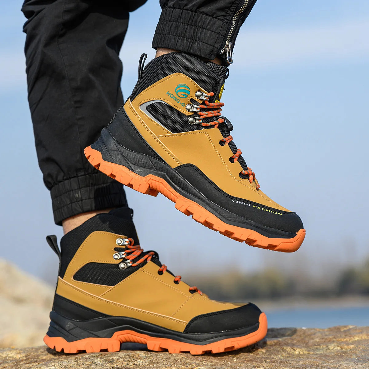 Chaussures de sécurité à embout en acier pour hommes, bottes de travail anti-perforation, chaussures de protection antidérapantes, chaussures de sport pour hommes