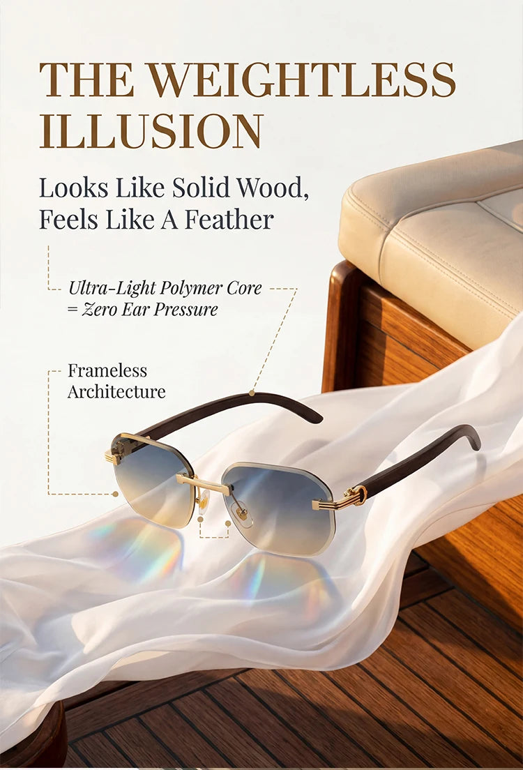 Vintage Square Rimless Sunglasses Men 2026 Luxury Brand Trendy Frameless Punk UV400 Eyewear Anti Blue Light Prescription Glasses