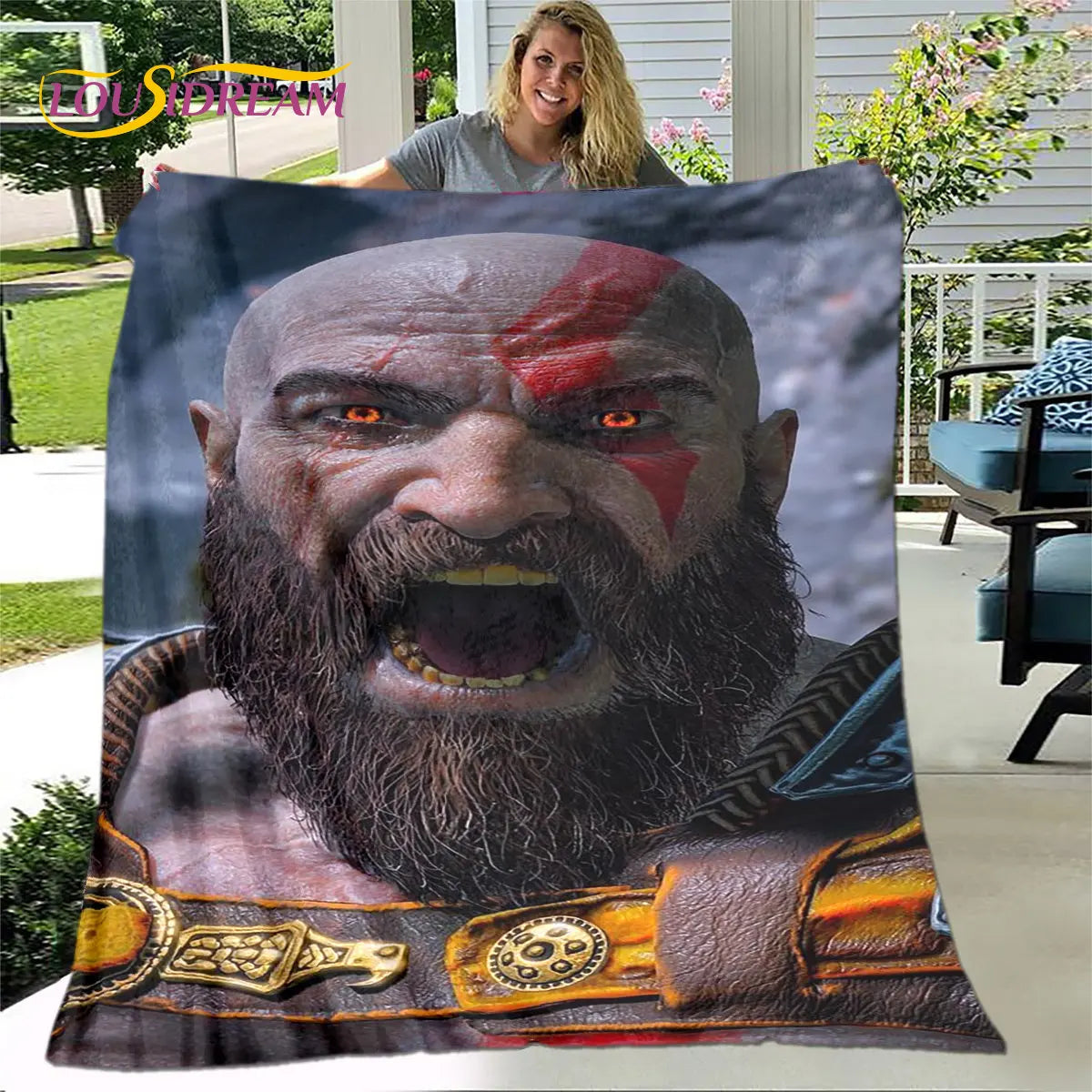 God of War Game Gamers Soft Plush Blanket,Flannel Blanket Throw Blanket for Living Room Bedroom Bed Sofa Picnic Cover Bettdecke