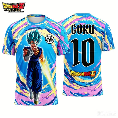 New Dragon Ball Super Saiyan Goku graphic football jersey Summer Sports Dry Quickly Men's T-Shirt Kid's Clothing Tee Y2k Woman