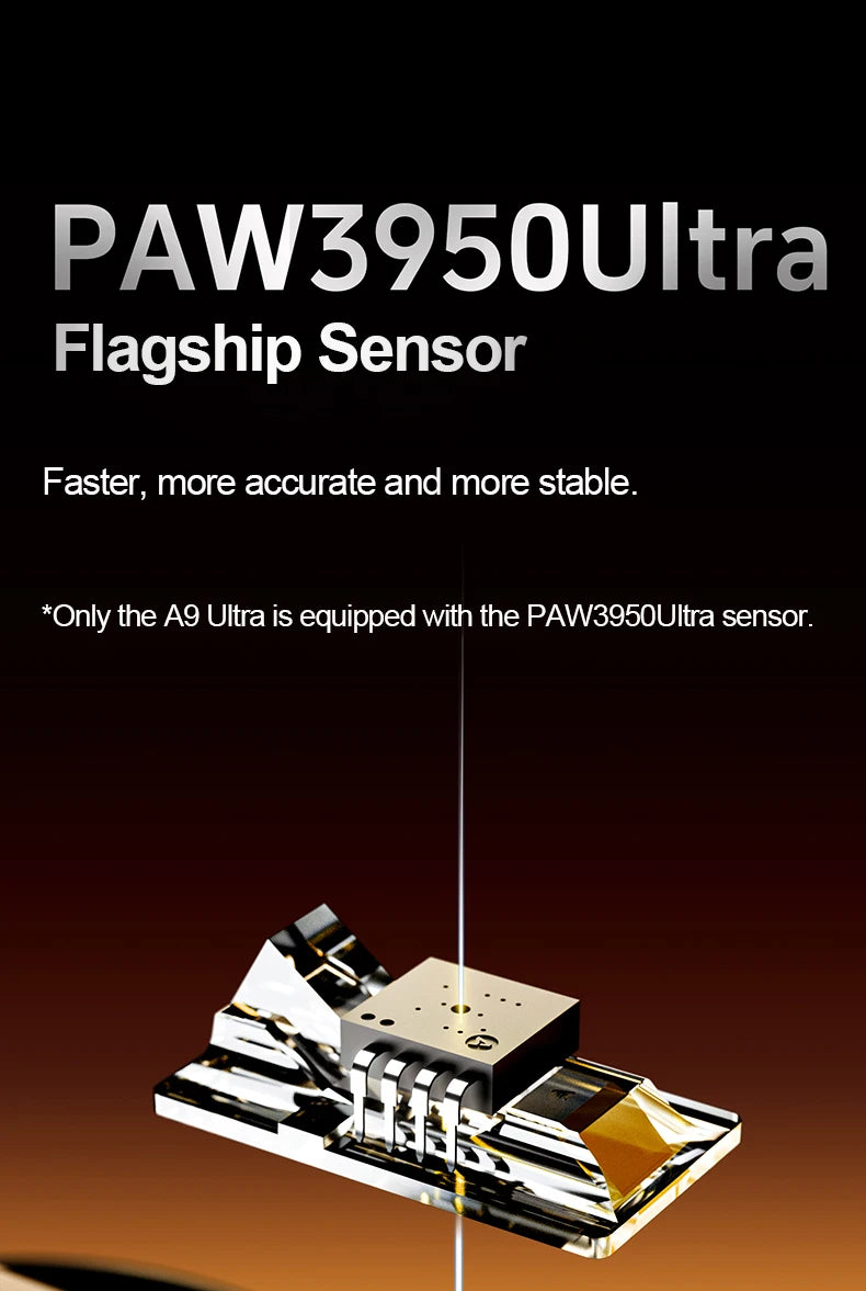 ATK Dragonfly A9 Ultra langaton pelihiiri PAW3950 ultrakevyt kolmitilainen ergonominen e-urheilun FPS-hiiri pelaajille A9 SE Plus