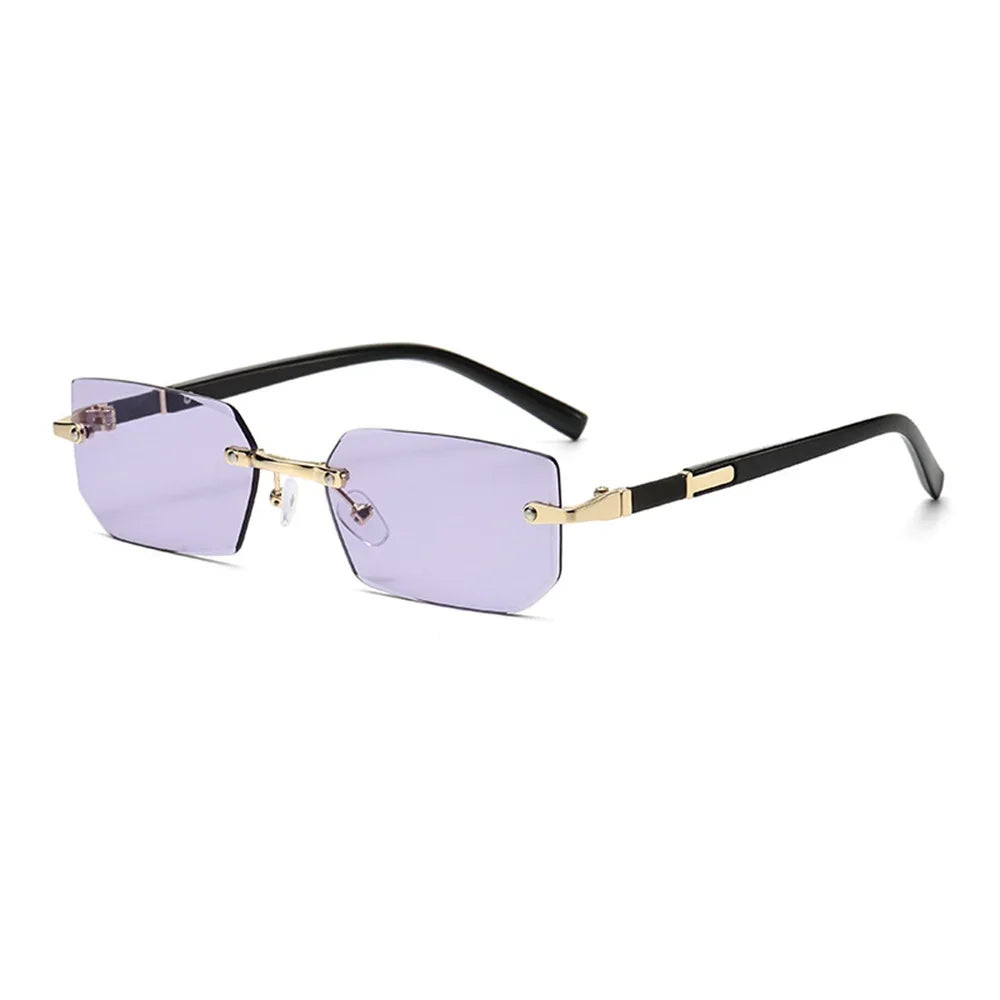 Trendy Rimless Sunglasses for Men Women Fashion Frameless Rectangle Sun Glasses Retro UV400 Shades Summer Goggles Eyewear