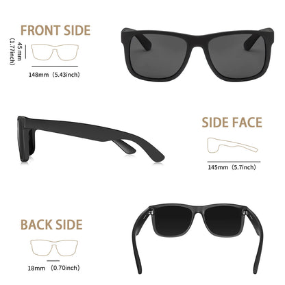 JULI Polarized Sunglasses for Men Women Rectangular Sun Glasses Driving Running Fishing Male Glasses UV400 8806