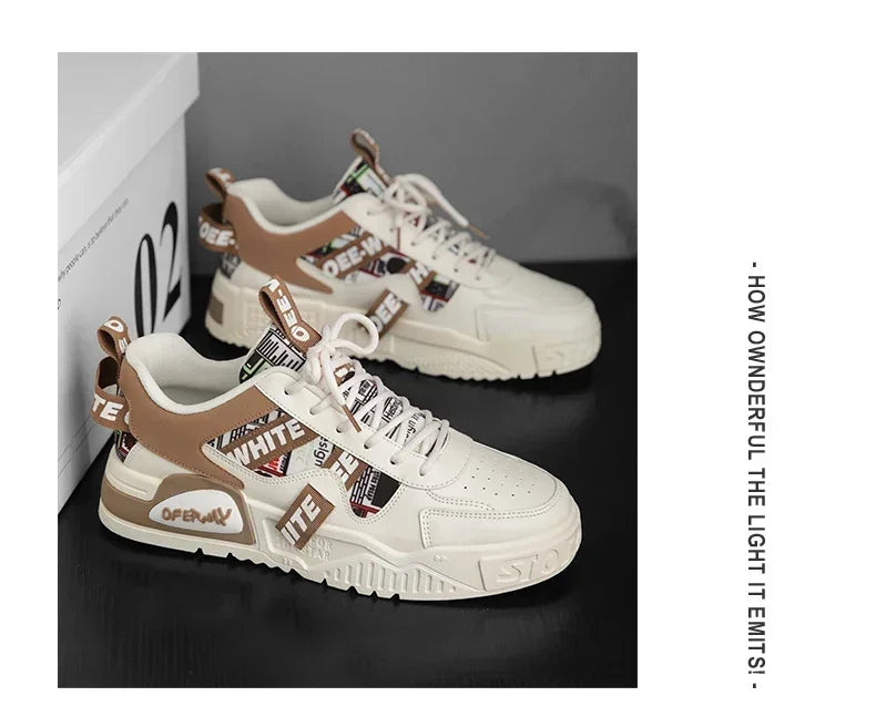 Nuove scarpe da uomo stile skateboard, sneaker estive in pelle casual fashion outdoor per running, sport, trekking e tennis, platform di lusso firmate