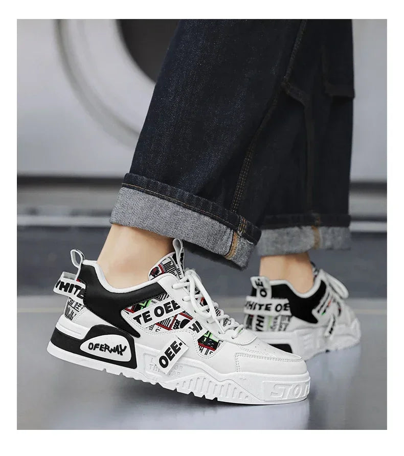 Nuove scarpe da uomo stile skateboard, sneaker estive in pelle casual fashion outdoor per running, sport, trekking e tennis, platform di lusso firmate