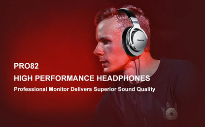 Takstar PRO82 Cuffie Monitor Professionali – Headset da Studio Cablato HiFi Stereo per Registrazione, Gaming e Suono di Precisione con Bassi Regolabili