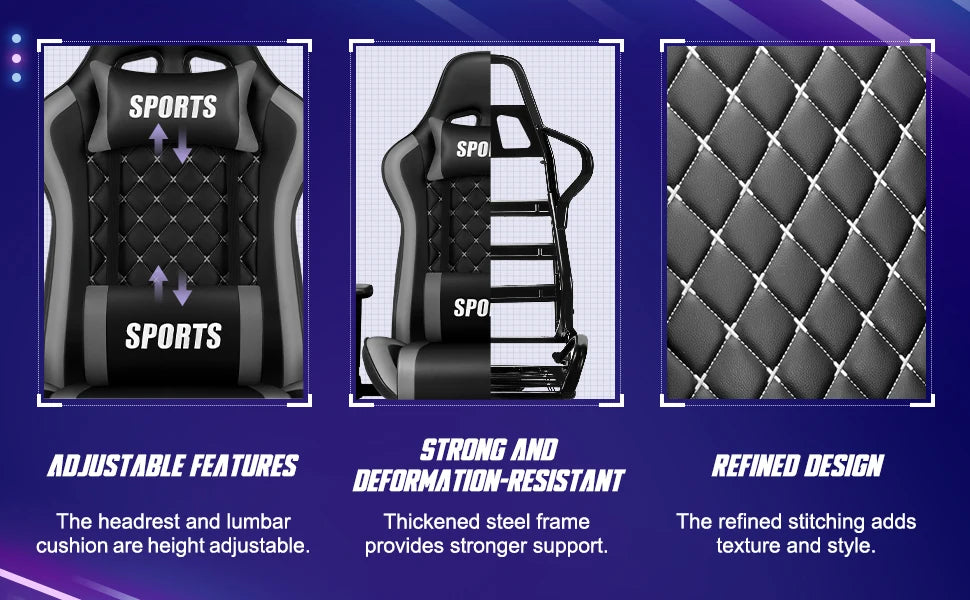 Daccormax Ergonomic Office Chair/Gaming Chair: 170° Recline, Adjustable Armrests, Lumbar Support for Long Hours Sitting