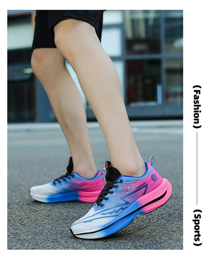 Brand Men's Carbon Plate Running Shoes Soft Cushion Shock Absorbing Sports Shoes Unisex Sneakers Light Anti-Slip Training Shoes