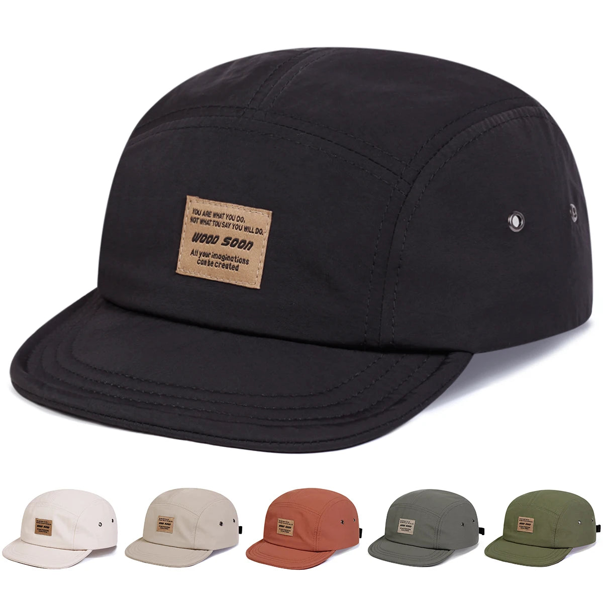 Unisex WOOD SOON Letter Label Quick Drying Baseball Caps Spring Summer Outdoor Adjustable Casual Hats Sunscreen Hat Sports Cap