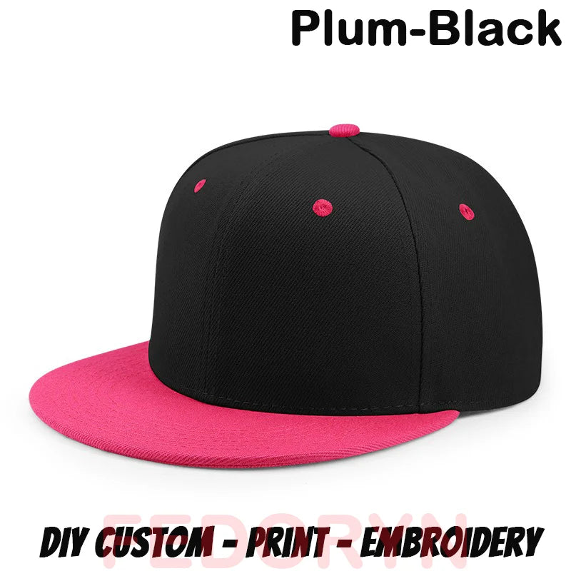 Fedoryn Custom Snapback Caps Splice Color Embroidery Hip Hop Cap for Women and Men DIY LOGO Design Print Hats Unisex Wholesale