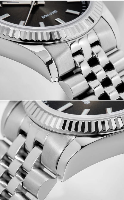 ADDIESDIVE Neue Herrenuhr AD2073, Saphirglas, 36mm, VH31 Sunburst Quarzuhr, 10Bar wasserdichte Taucheruhr, leuchtende Armbanduhr