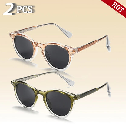 CATERSIDE Round Polarized Sunglasses Men Propionic High Quality Sun Glasses Women Punk Outdoor Driving Fishing Eyewear UV400
